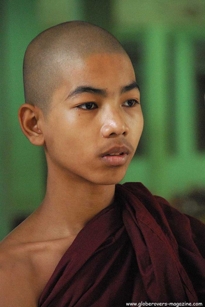 Portraits - Monk in Kha Khat Wain Kyaung, Bago, MYANMAR