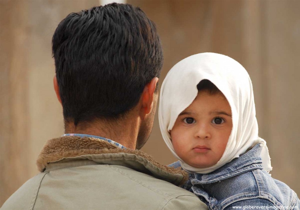 Portraits - Iranian girl with daddy, Persepolis, Iran