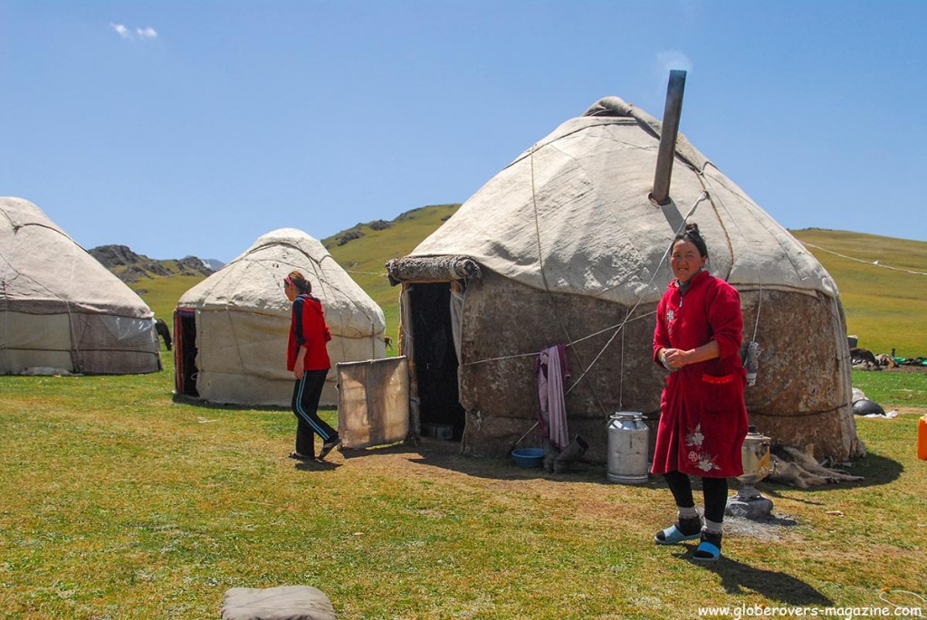 Rent a yurt here at Song kul Lake, Kyrgyzstan. The family will prepare three meals a day if you need it and rent a horse you will call "Baby"