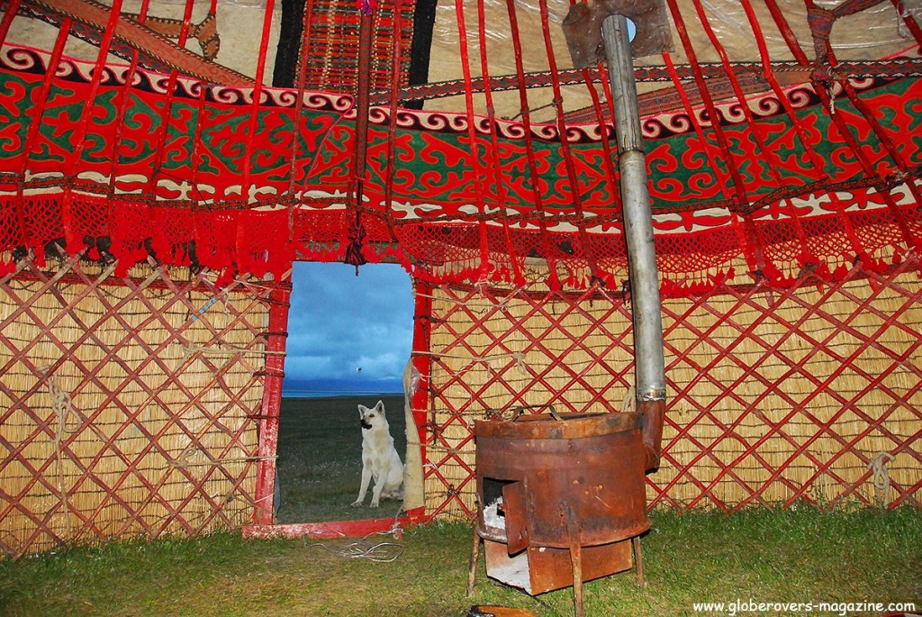Inside a yurt around Song kul Lake, Kyrgyzstan