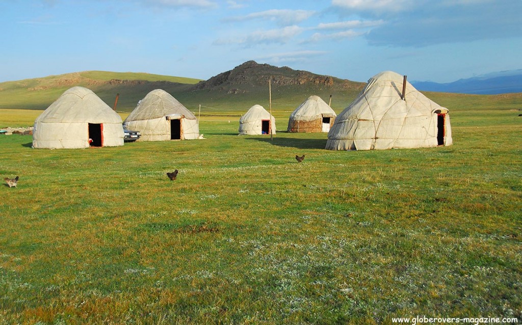 Yurts around Song kul Lake, Kyrgyzstan