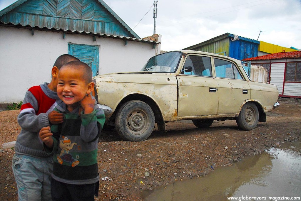Kids playing in the small town of Kochkor, Kyrgyzstan