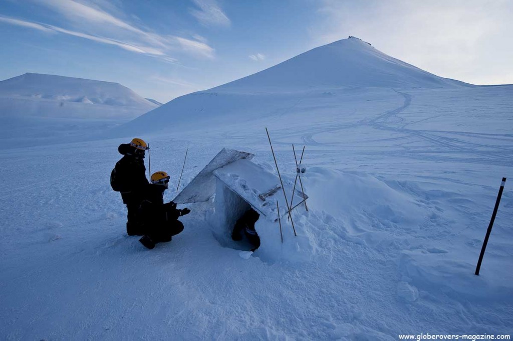 Glacier caving, Svalbard, Norway