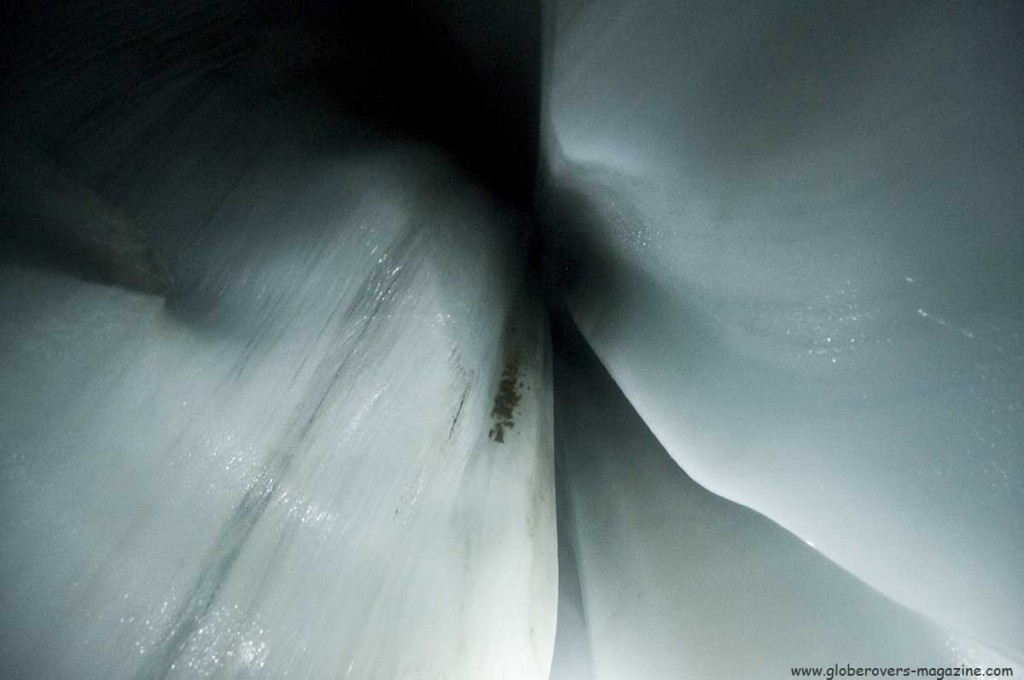 Glacier caving, Svalbard, Norway