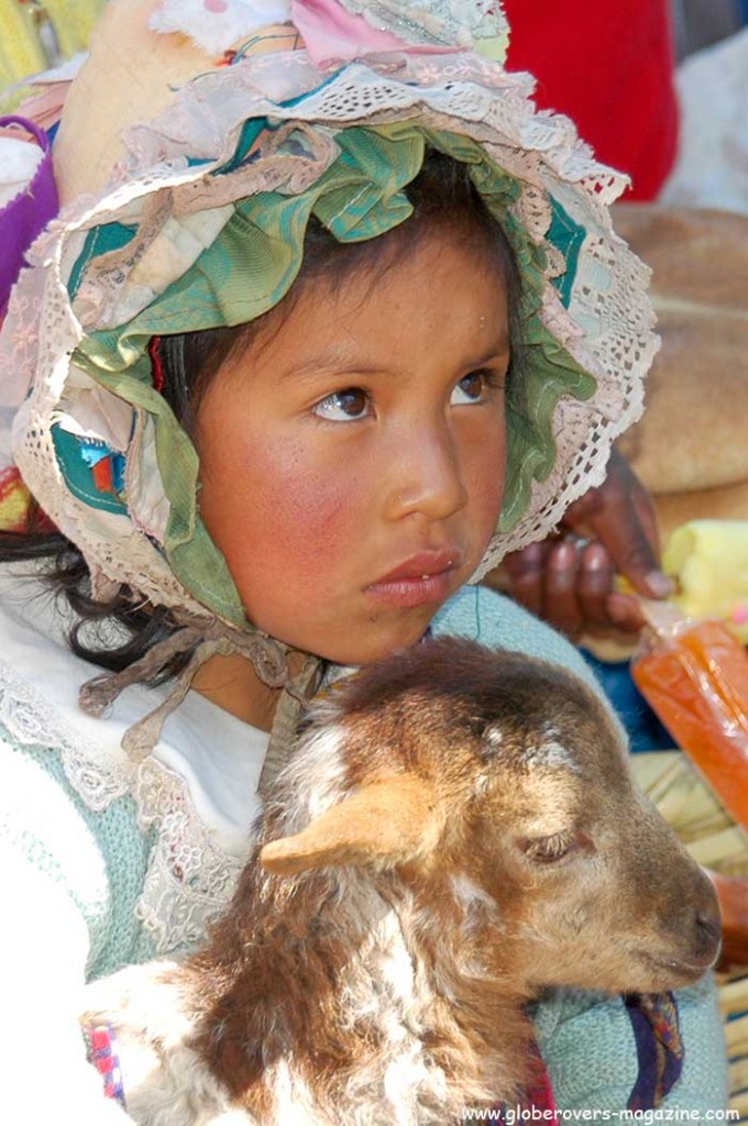 Portraits - Peruvian Girl, Village market in Sacred Valley some distance from Cusco, Peru