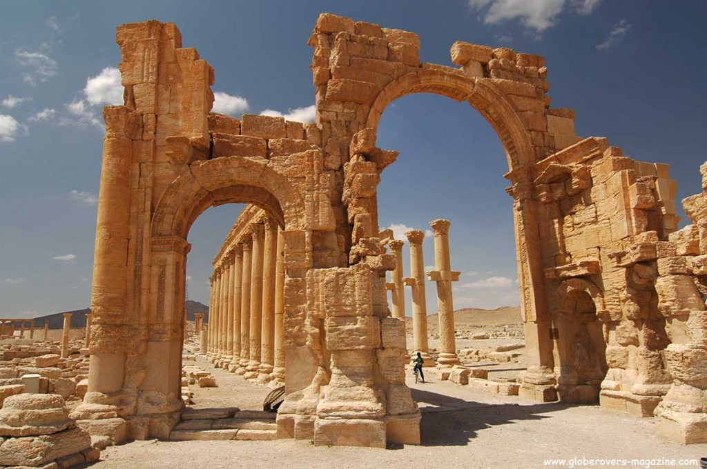 Monumental Arch and Great Colonnade, Palmyra, Syria