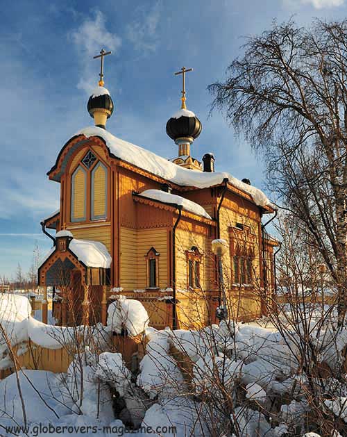 Saints Apostles Peter and Paul Orthodox Church of Tornio 1884, Finland. 