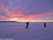 Skating on the bay at Lulea, Sweden