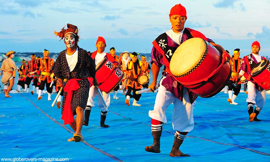 Taiko Drummers at Chatan Festival, Okinawa, JAPAN