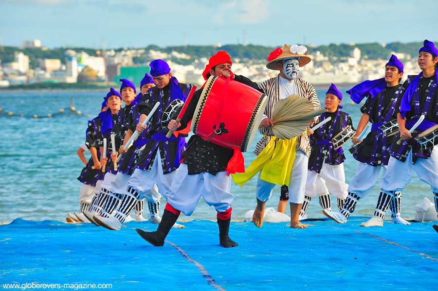 Taiko Drummers at Chatan Festival, Okinawa, JAPAN