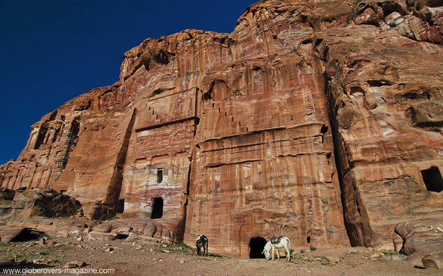 The Silk Tomb (middle) is one of the many royal tombs, Petra, Jordan