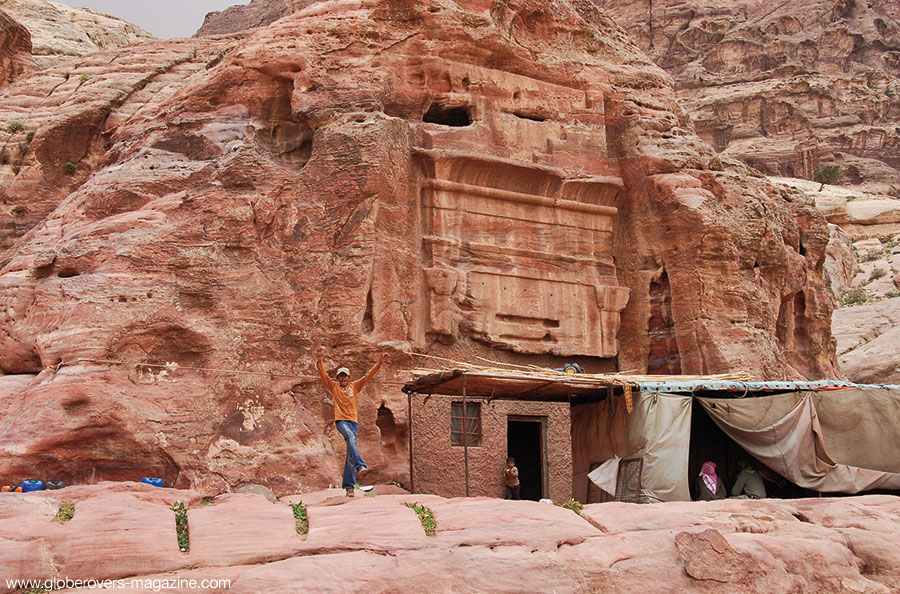 Bedouin people live on outskirts of Petra, Jordan